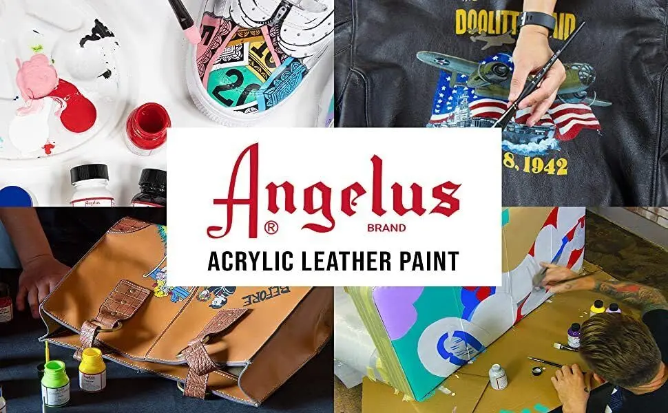 Angelus Leather Paint Neon Tropic Sun Yellow 1 oz | Bright, Non-Toxic, Water-Based Leather Color - view 8