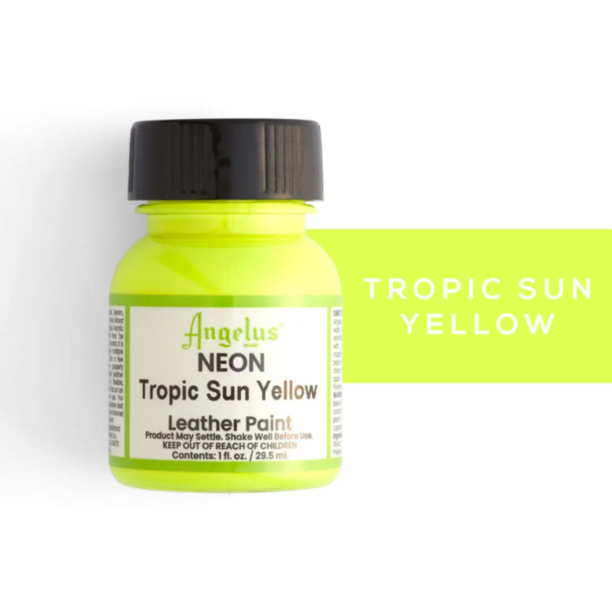 Angelus Leather Paint Neon Tropic Sun Yellow 1 oz | Bright, Non-Toxic, Water-Based Leather Color - view 2