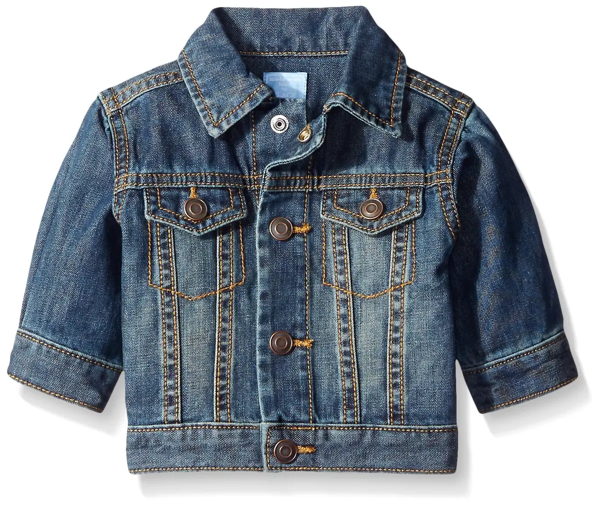 The Children's Place Baby Toddler Boys Denim Jackets, Dark Wash Blue, 6-9 Months | Classic Denim Jacket for Baby Boys - main product image