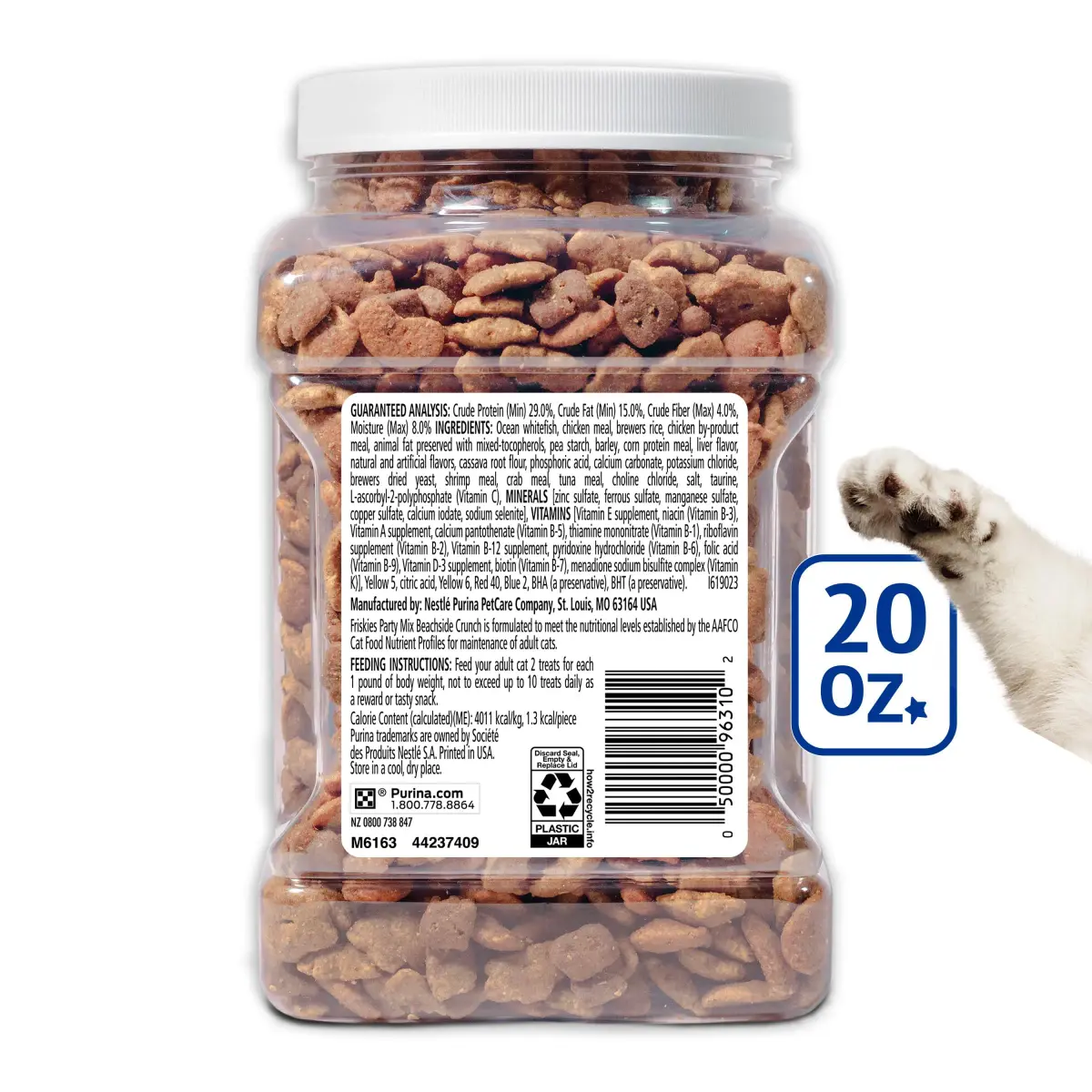 Purina Friskies Party Mix Beachside Crunch Cat Treats, 20 oz (567 g) | Seafood Flavors, Less Than 2 Calories Per Treat - view 6