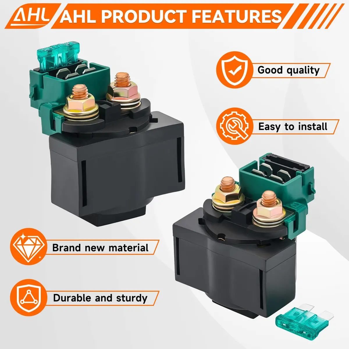 AHL Starter Solenoid Relay for Kawasaki EX250 Ninja 250R 1986-2012 | Copper & EPDM Material - view 3