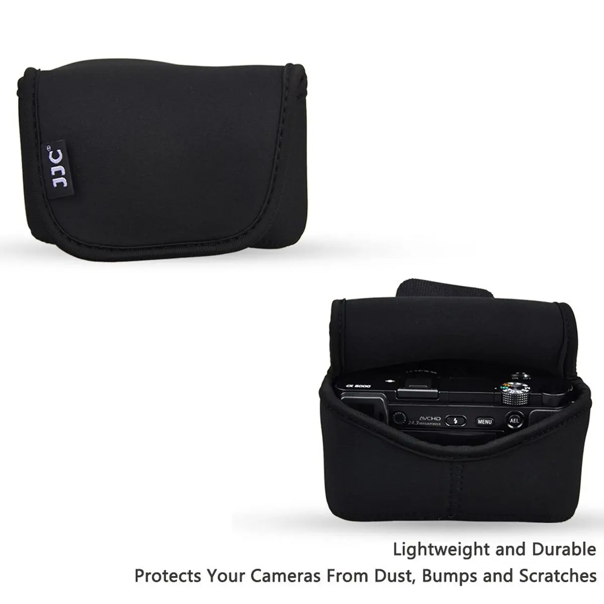 JJC Neoprene Camera Case Pouch for Compact Camera + Lens Below 4.7x2.9x3.4" | Waterproof, Elastic & Stylish - view 8
