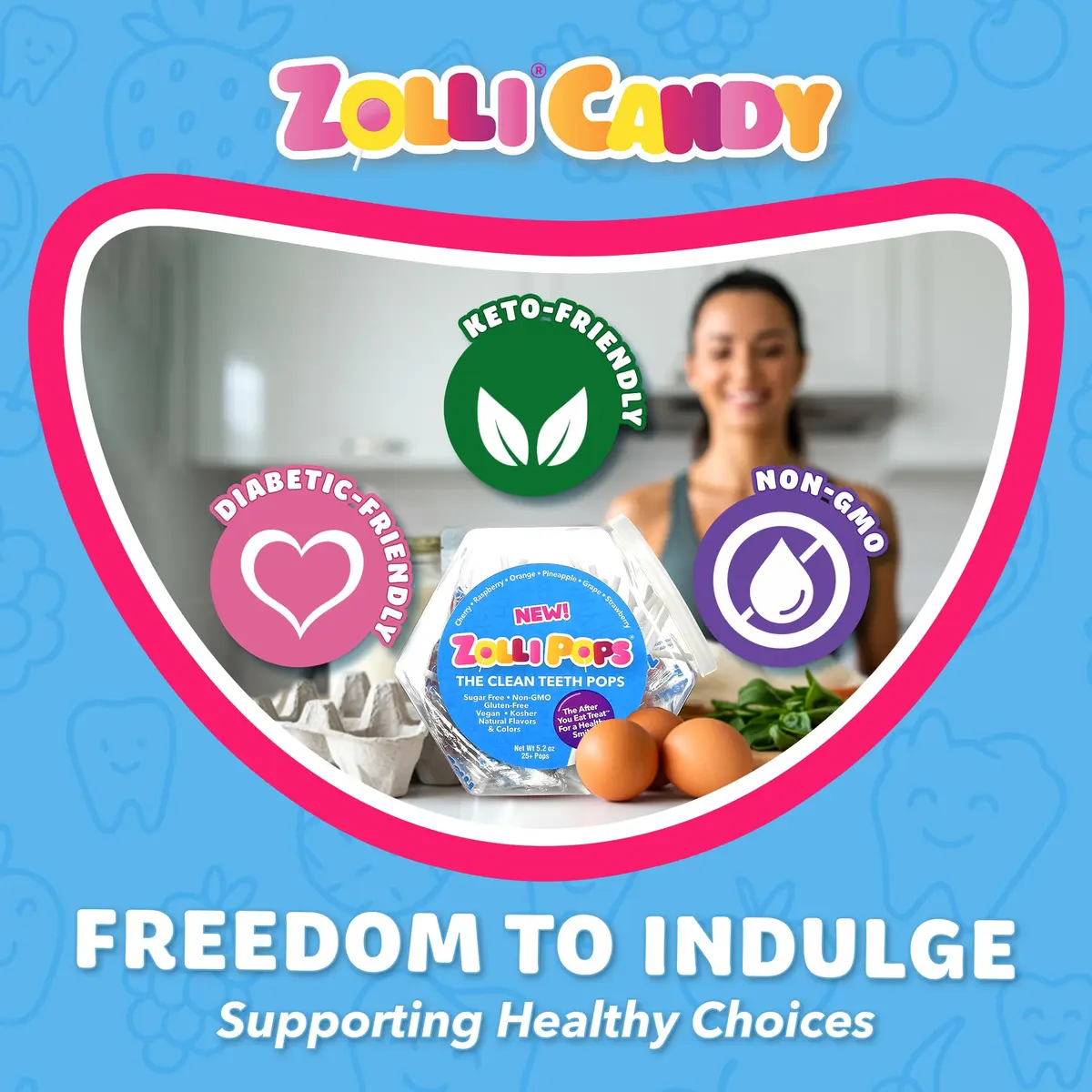 Zollipops Sugar-Free Natural Fruit Flavors 5.2 oz | Dentist-Approved, Supports Dental Health - view 5