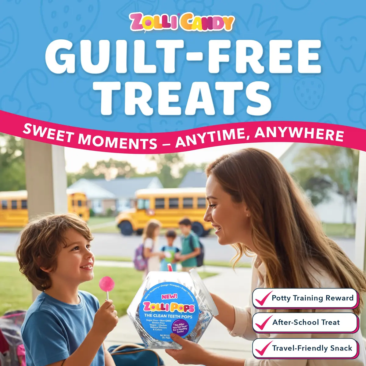Zollipops Sugar-Free Natural Fruit Flavors 5.2 oz | Dentist-Approved, Supports Dental Health - view 4