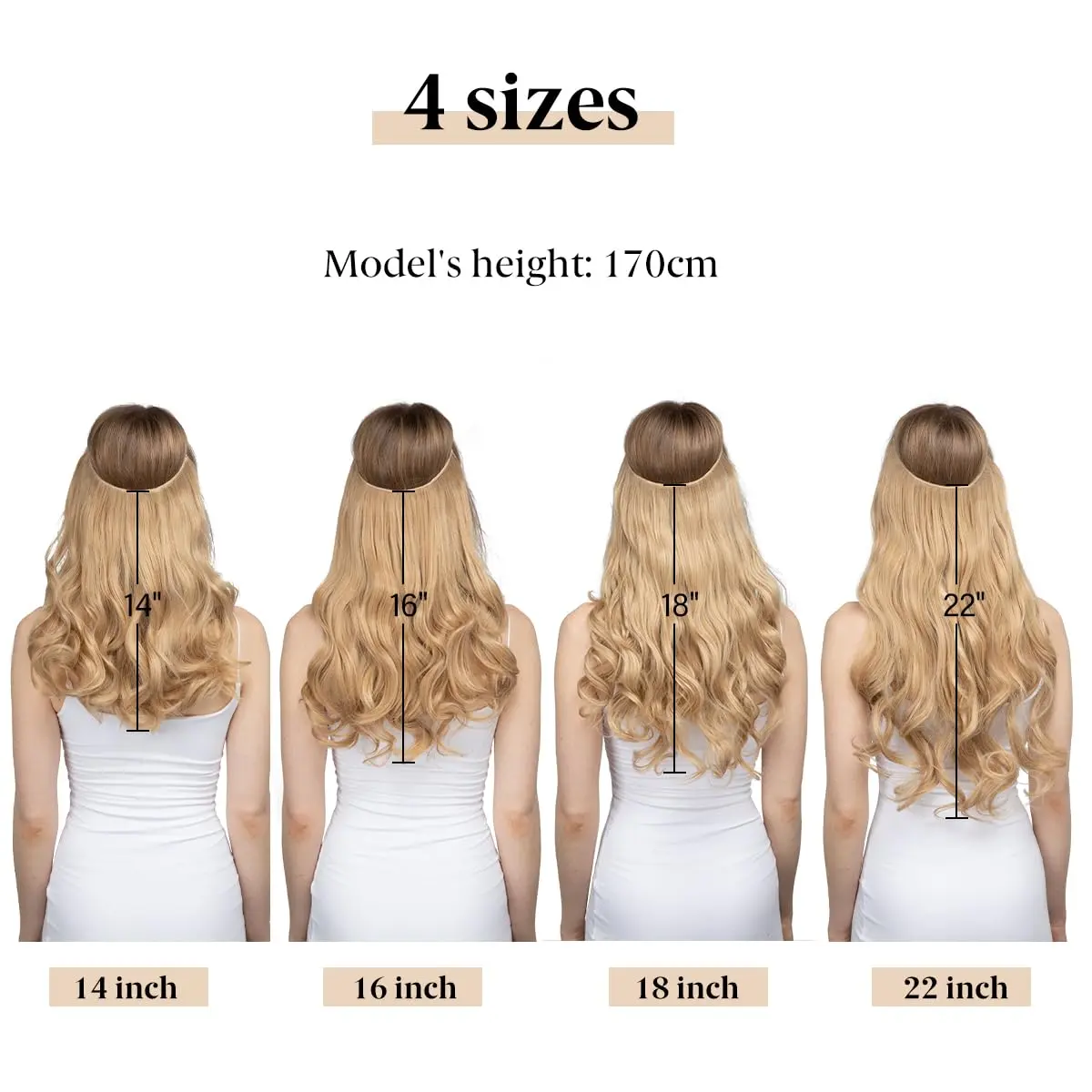 SARLA Hair Extensions Invisible Wire Dirty Blonde Highlight Wavy Curly Synthetic Hairpieces 18 Inch | Natural Look - view 5