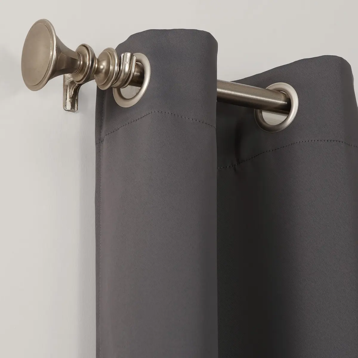 Sun Zero Easton Energy Saving Blackout Grommet Curtain Panel, 40" x 95", Charcoal | Blocks Light & Noise, Keeps Home Cooler - view 2