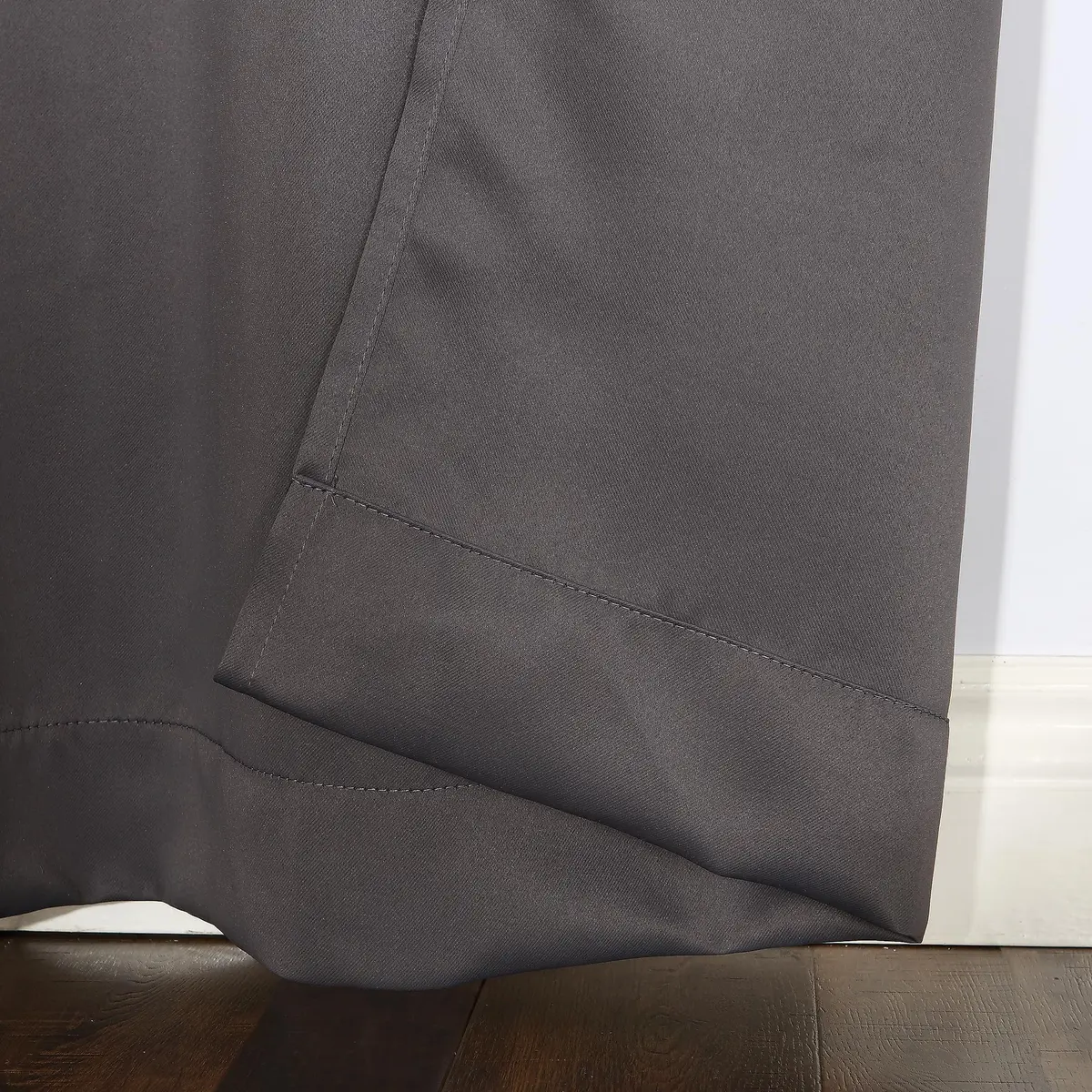 Sun Zero Easton Energy Saving Blackout Grommet Curtain Panel, 40" x 95", Charcoal | Blocks Light & Noise, Keeps Home Cooler - view 3