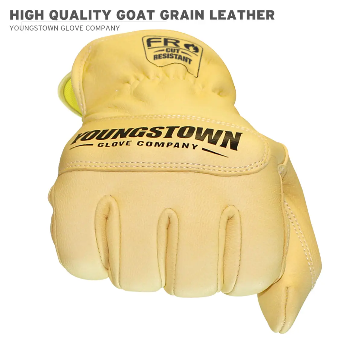 Youngstown Glove Leather Ground Utility Gloves for Men - Kevlar Lined - Cut, Puncture, Flame Resistant, Arc Rated, Tan, Large - view 5