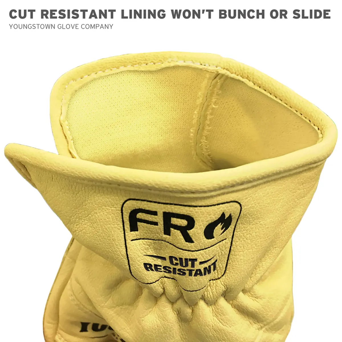 Youngstown Glove Leather Ground Utility Gloves for Men - Kevlar Lined - Cut, Puncture, Flame Resistant, Arc Rated, Tan, Large - view 3
