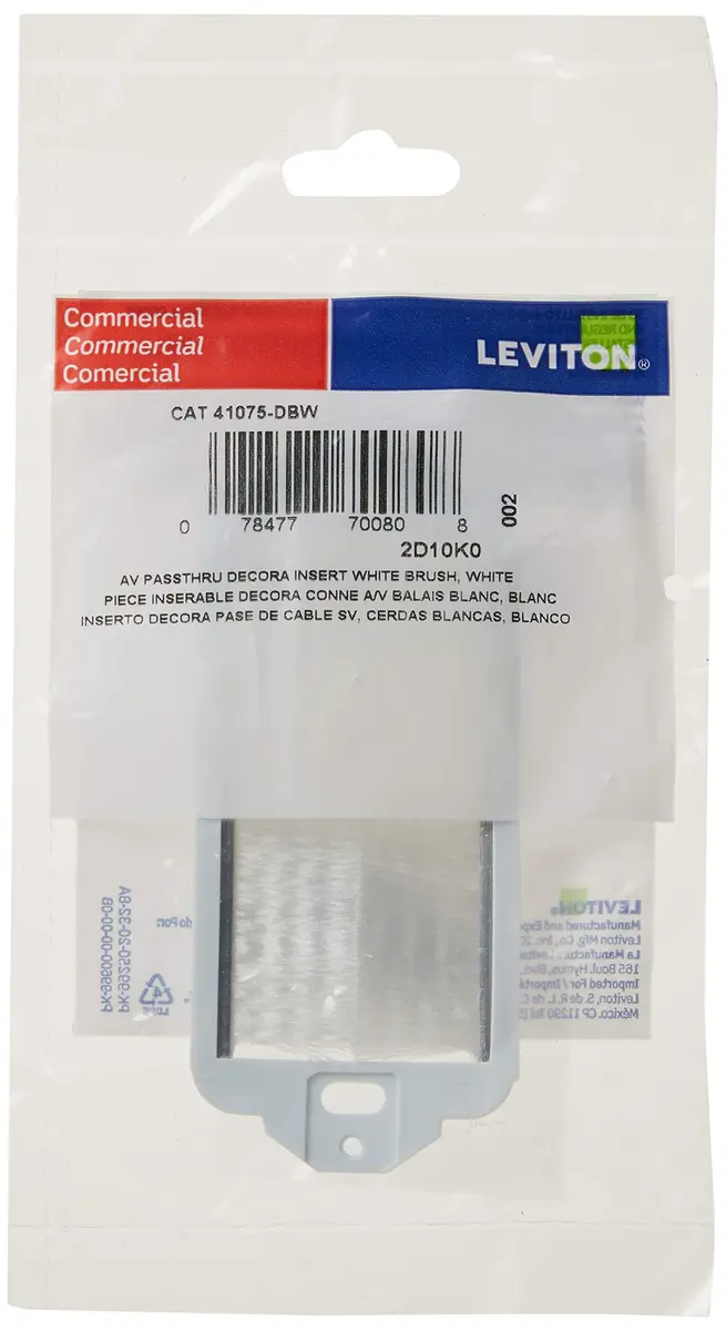 Leviton Decora Brush Passthrough Wall Plate | Cable Management Insert for Wall Openings - view 2