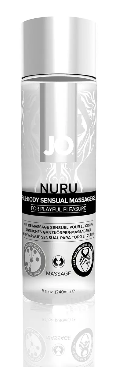 JO NURU Massage Gel Fragrance Free 240 mL (8 Fl Oz) | Water-Based, Non-Staining, Paraben-Free - main product image