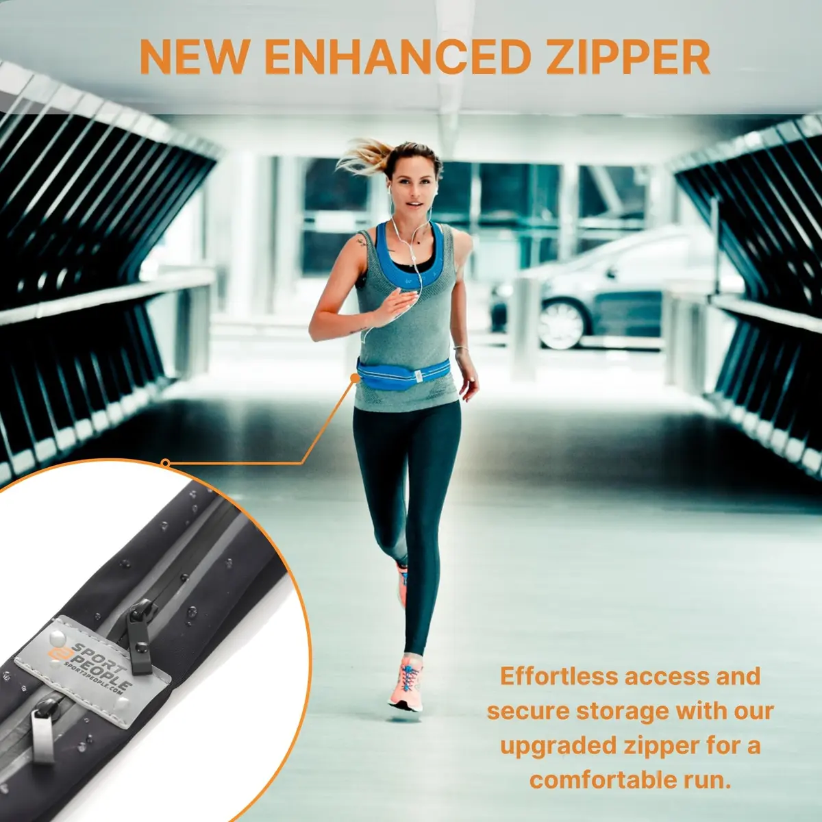 sport2people Running Belt Waterproof Phone Holder Reflective Waist Pack | Fits Most Phones, Adjustable 26-49" - view 9