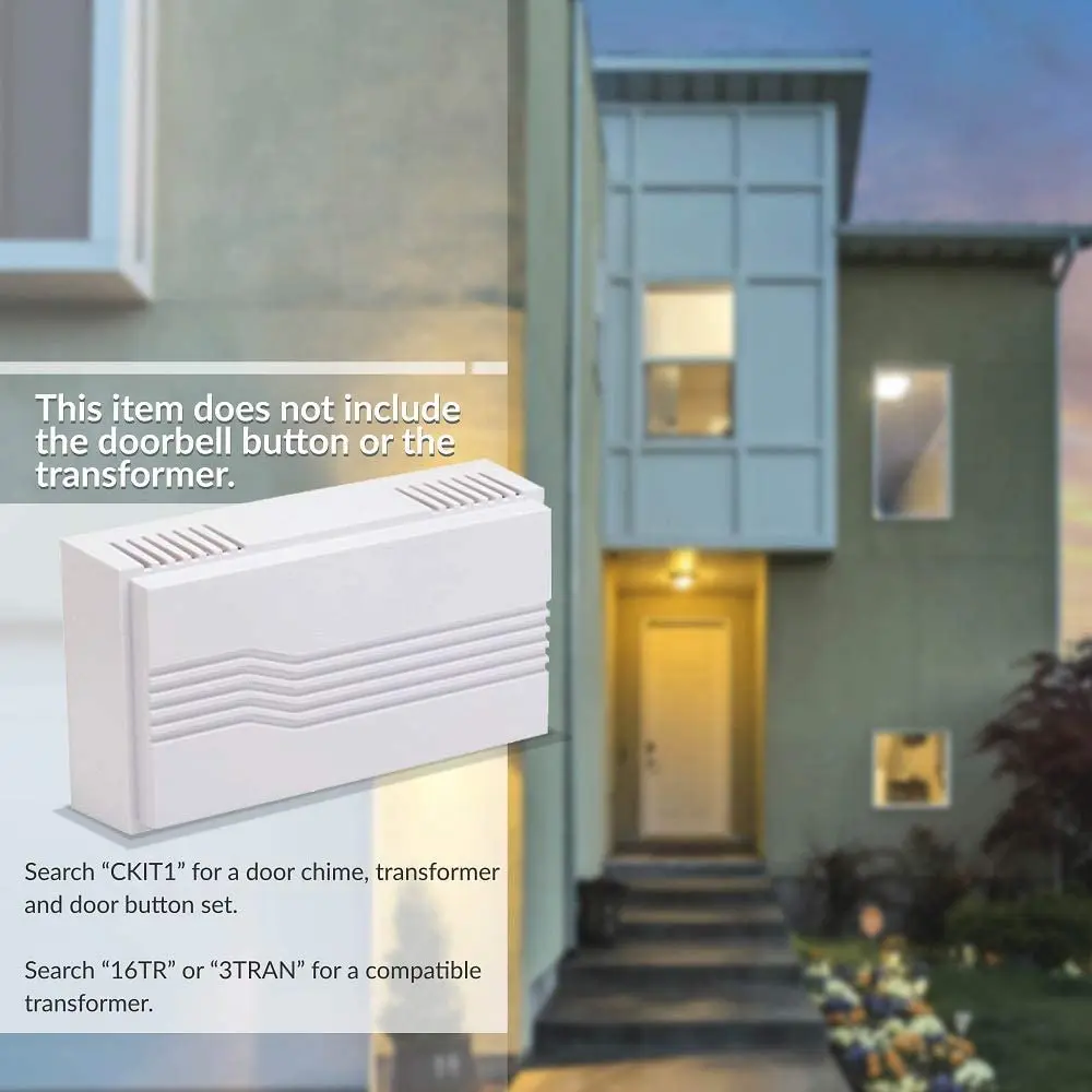 Newhouse Hardware White 2-Note Wired Mechanical Door Bell Chime CHM1 | 2-Note Ding-Dong & 1-Note Ding for Separate Doors - view 7