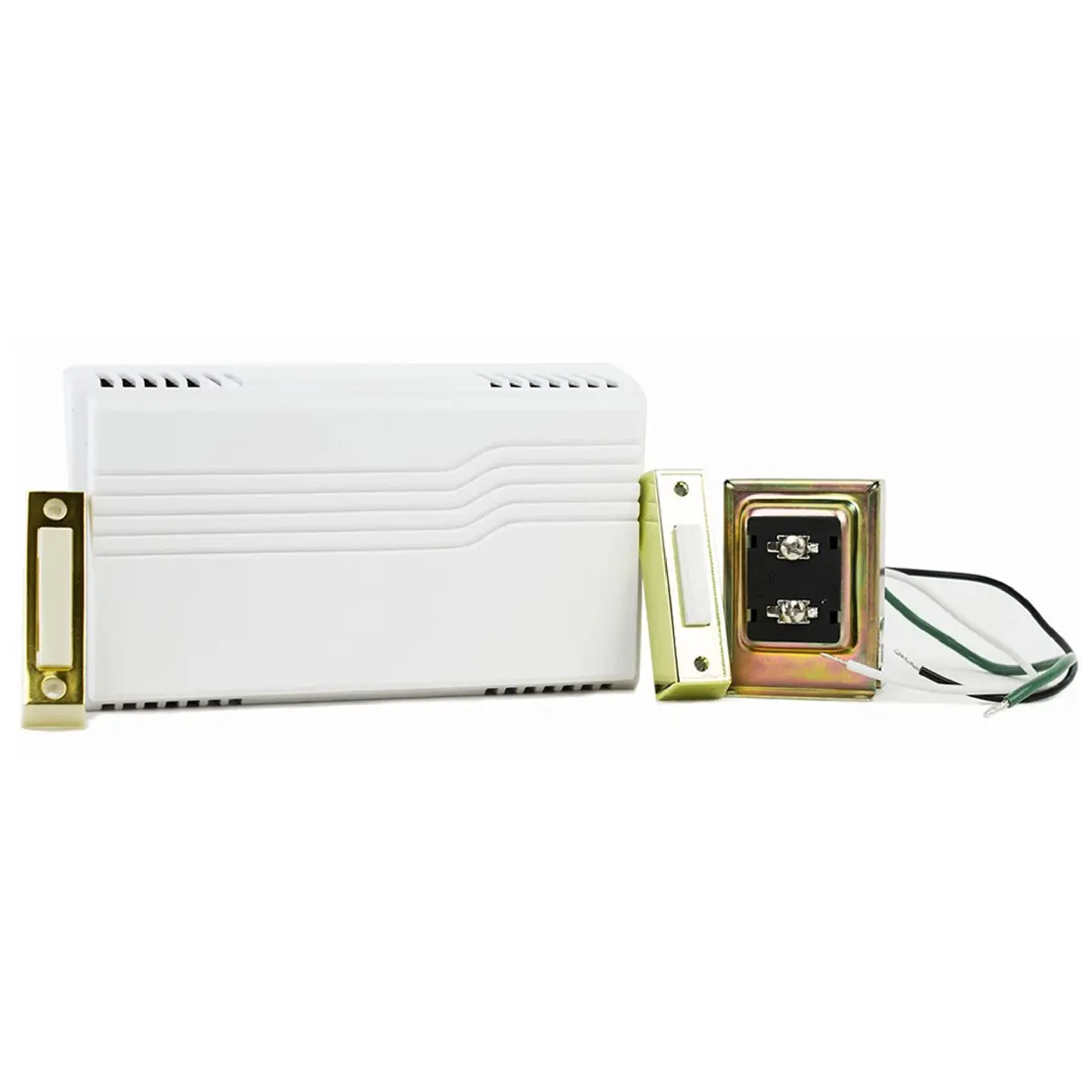 Newhouse Hardware Electric 2-Tone Door Bell Chime Kit with 16V Transformer & Lighted Buttons | Wired Doorbell System - main product image