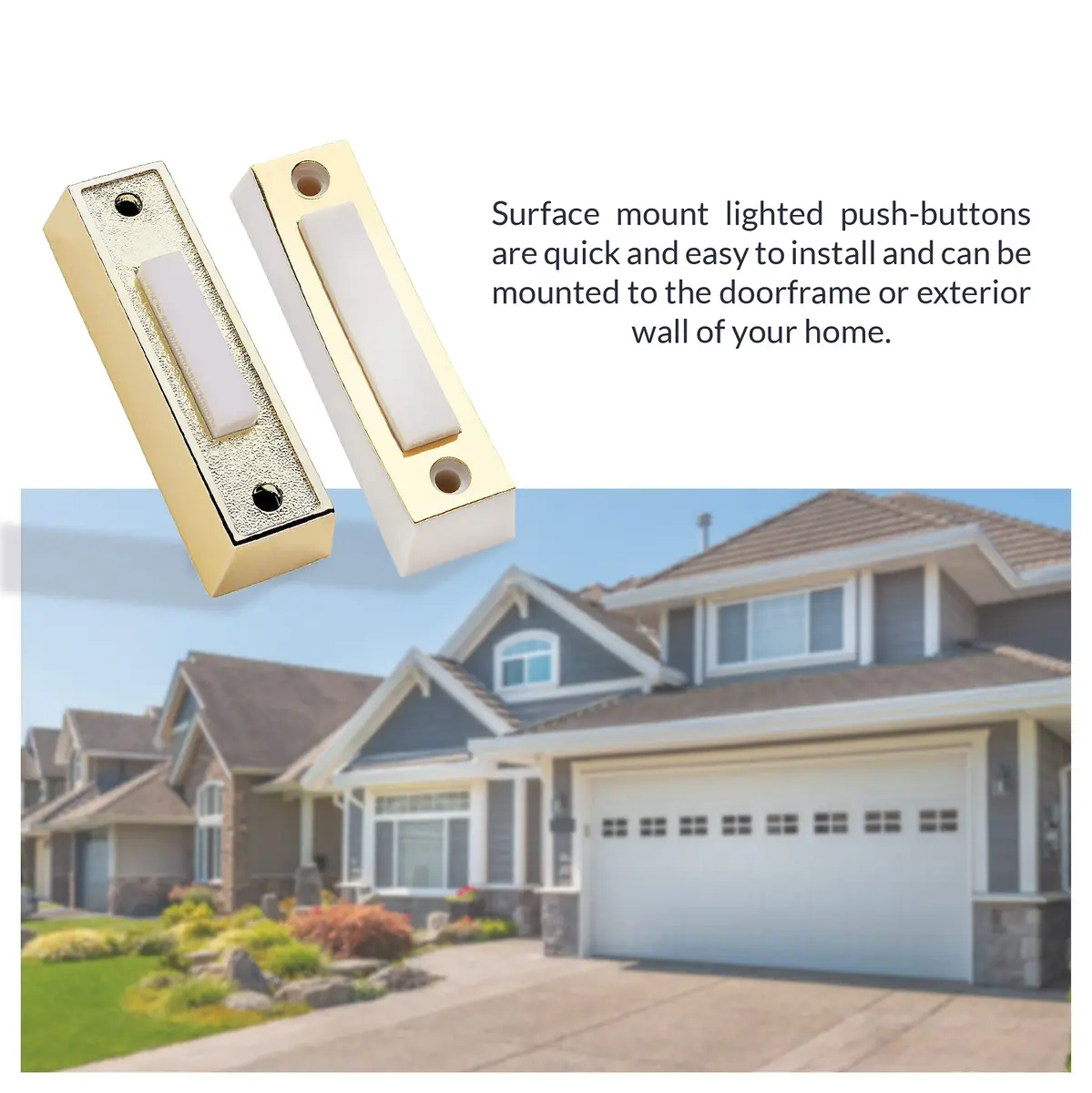 Newhouse Hardware Electric 2-Tone Door Bell Chime Kit with 16V Transformer & Lighted Buttons | Wired Doorbell System - view 9