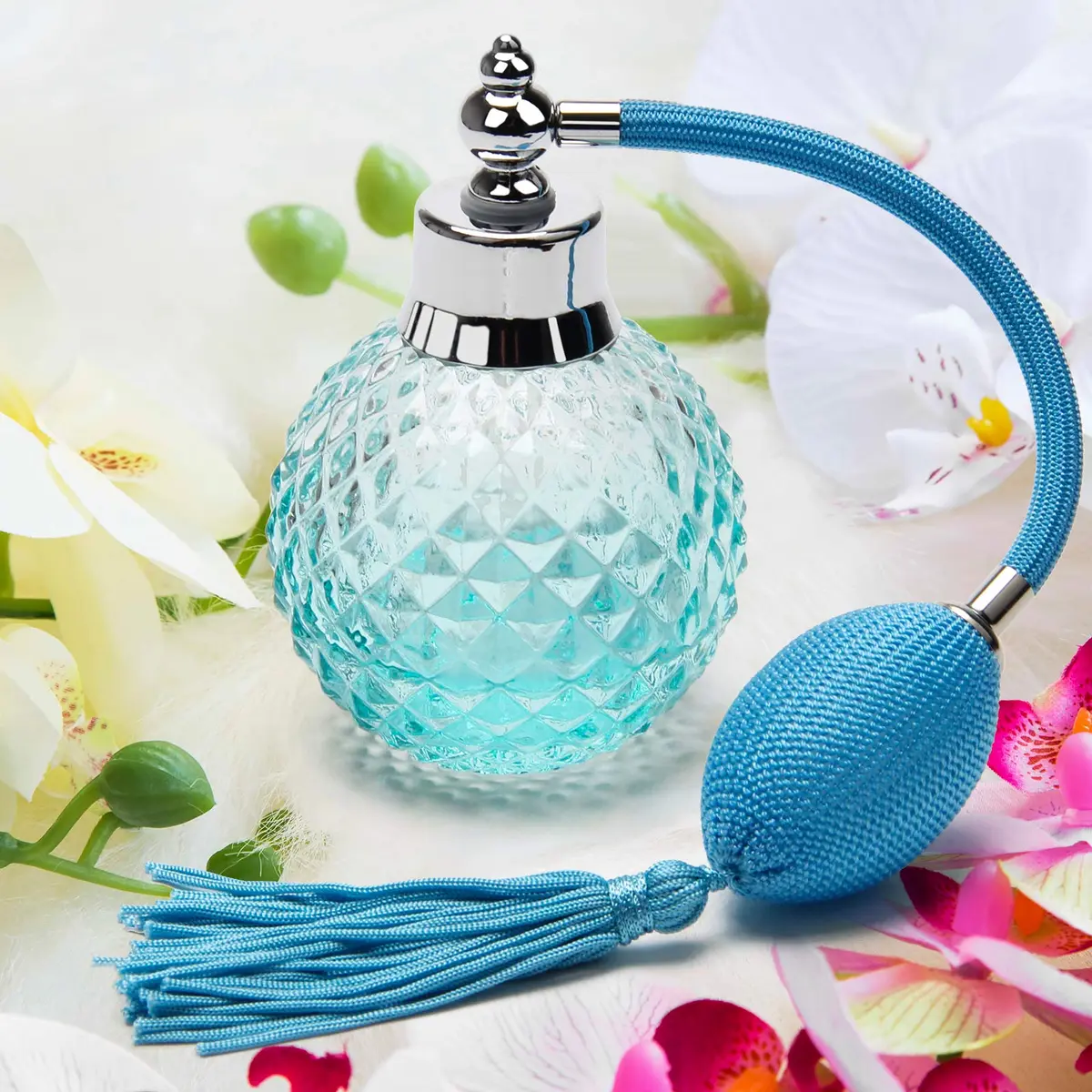 Coolrunner 100 ml Perfume Bottle, Spray Empty Refillable Bottle | Vintage Crystal Design - view 7