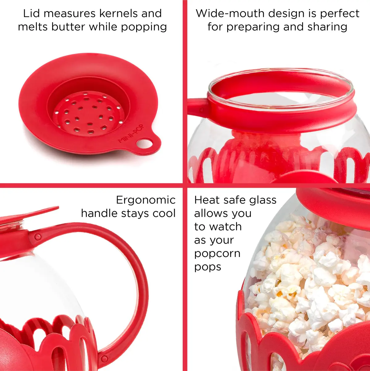 Ecolution Micro-Pop Microwave Popcorn Popper 3-Quart | Safe Glass, BPA-Free, Dishwasher Safe - view 5
