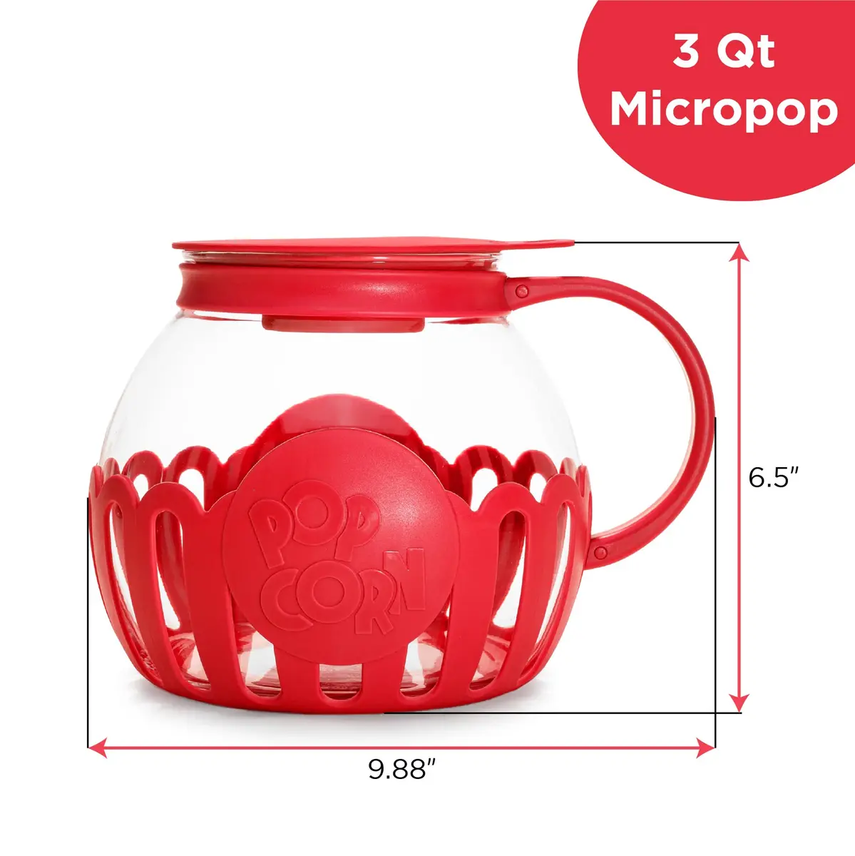 Ecolution Micro-Pop Microwave Popcorn Popper 3-Quart | Safe Glass, BPA-Free, Dishwasher Safe - view 6