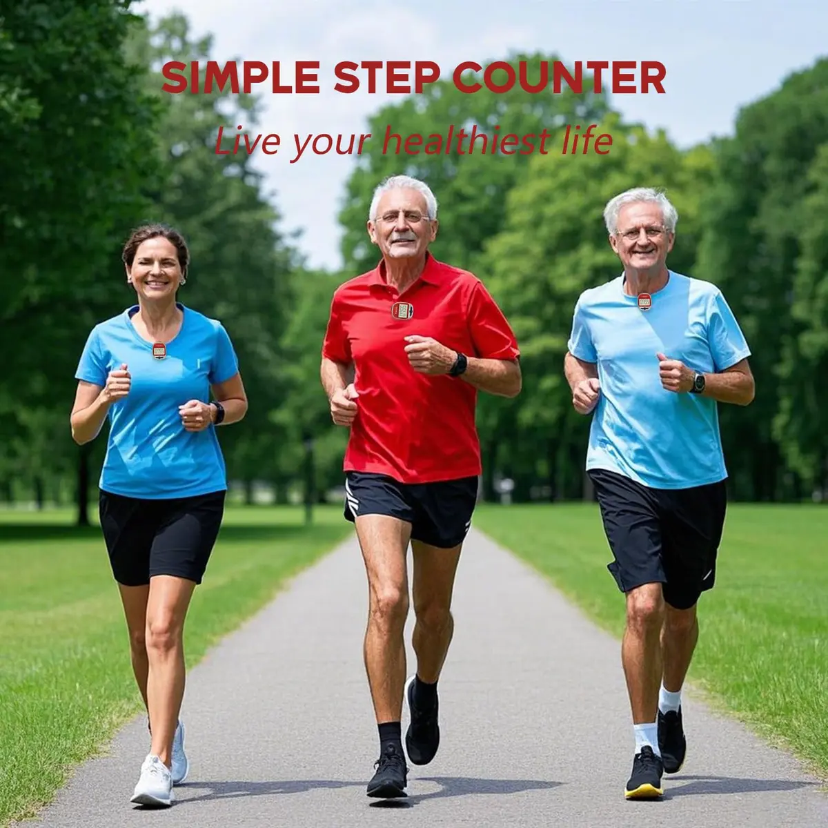 PINGKO Multi-Function Pedometer Step Counter | 5.7 cm (2.24 in) Red - view 9