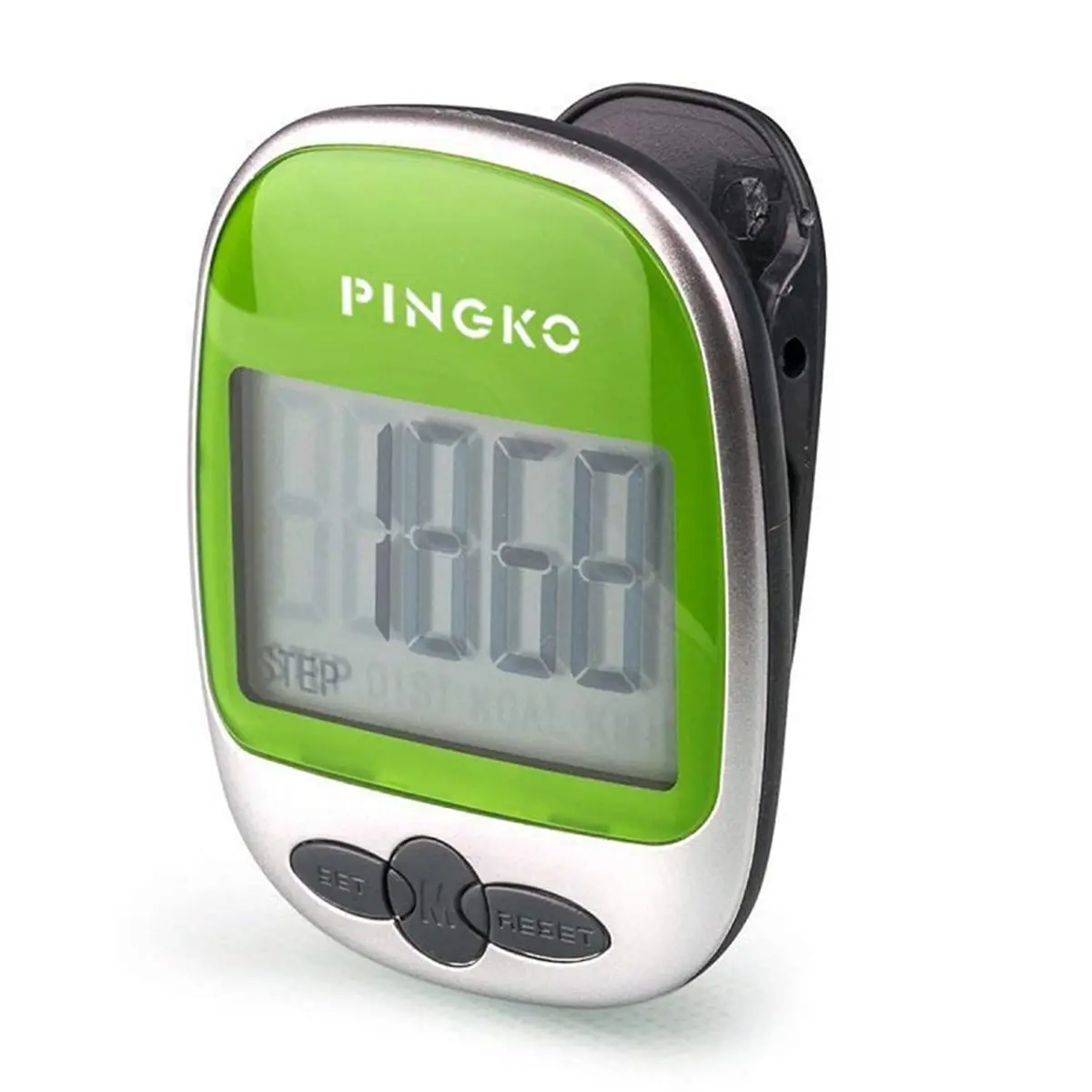 PINGKO Portable Sport Pedometer Step/Distance/Calories Counter Tracker Green | Accurate Tri-Axis Sensor, 99999 Steps Max - main product image