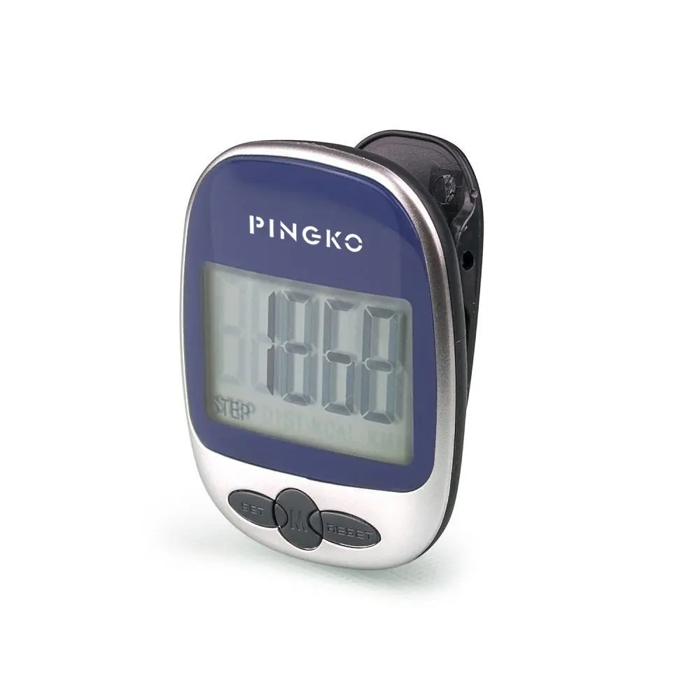 PINGKO Portable LCD Pedometer Step Counter with Calories & Distance Tracking - Blue | Accurate Tri-Axis Sensor - main product image