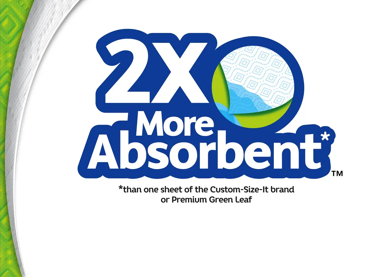 Bounty Paper Towels 2-Ply White 12 Rolls | Absorbent Paper Towels for Households - view 3