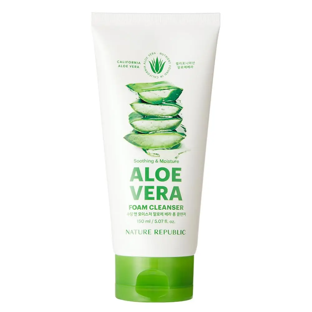 Nature Republic Aloe Vera Foam Cleanser 150g | Moisturizing & Gentle for All Skin Types - main product image