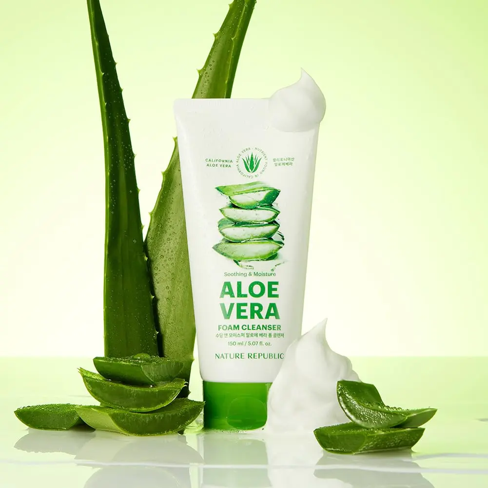 Nature Republic Aloe Vera Foam Cleanser 150g | Moisturizing & Gentle for All Skin Types - view 2