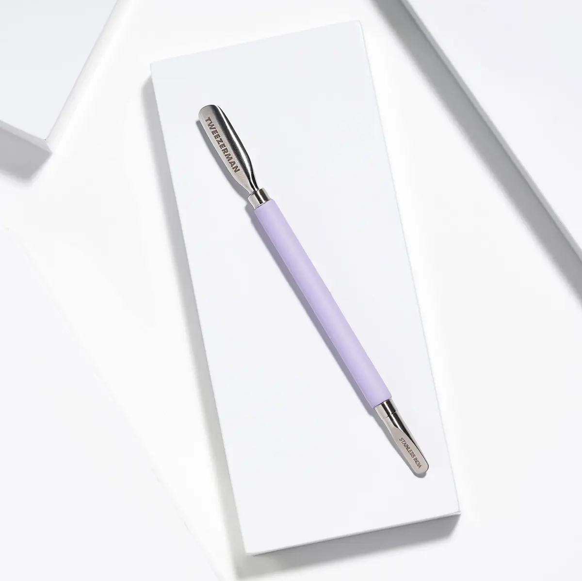 Tweezerman Dual-Sided Pushy Purple | Gentle Stainless Steel Cuticle Pusher (1 Count) - view 2