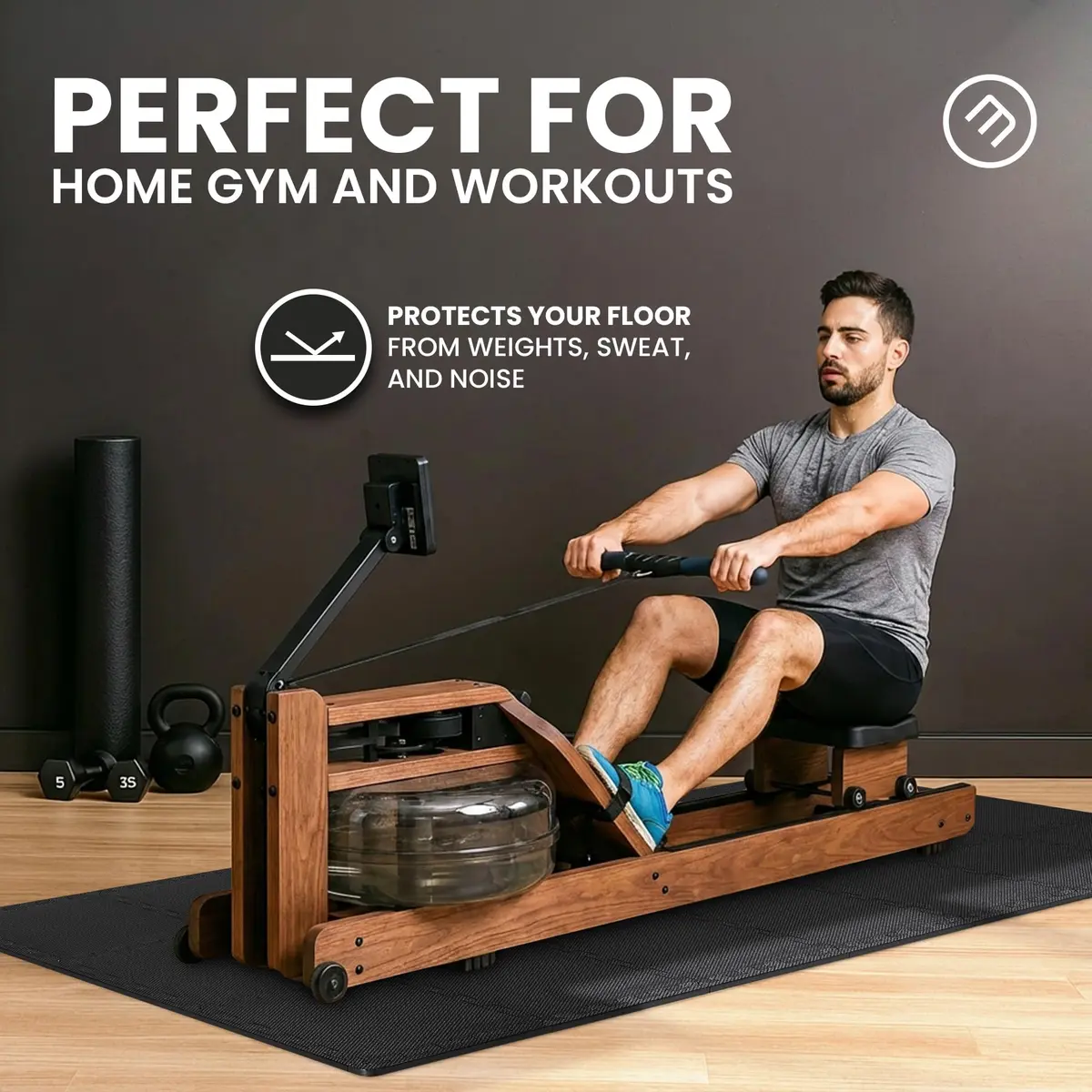 BeMaxx Interlocking EVA Foam Floor Tiles Workout Mat Set 1.27 cm (0.5 inch) Thick | 18 sq ft Protective Flooring for Home Gyms - view 6