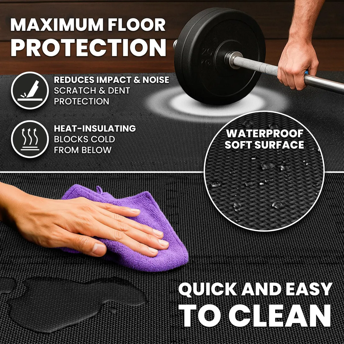 BeMaxx Interlocking EVA Foam Floor Tiles Workout Mat Set 1.27 cm (0.5 inch) Thick | 18 sq ft Protective Flooring for Home Gyms - view 7