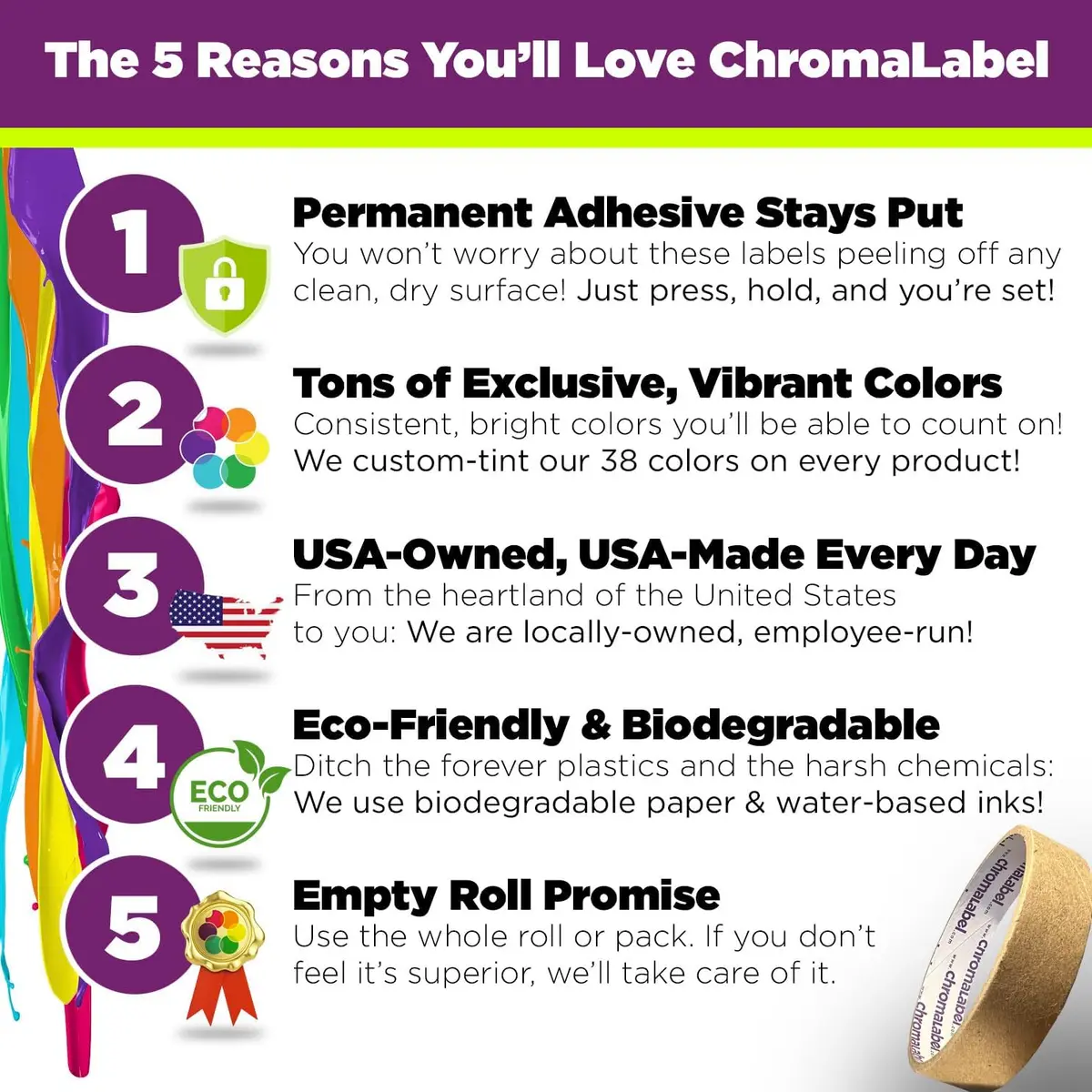 ChromaLabel Dark Blue Dot Stickers 3/4 Inch | Vibrant Color Coding for Office & Home - view 2