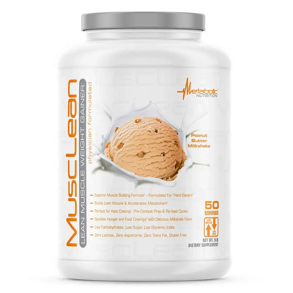 Metabolic Nutrition Musclean Peanut Butter Whey High Protein Meal Replacement Powder 2.48 kg (5 lb) | Physician Formulated for Lean Muscle & Keto Diets - main product image