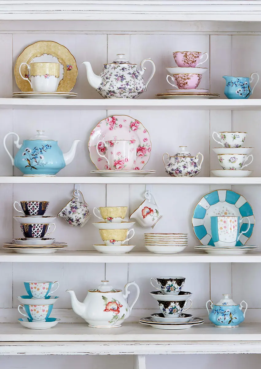 Royal Albert 100 Years 1950 3-Piece Set (Teacup, Saucer & Plate 8") | Vintage Floral Design with Gold Accents - view 4