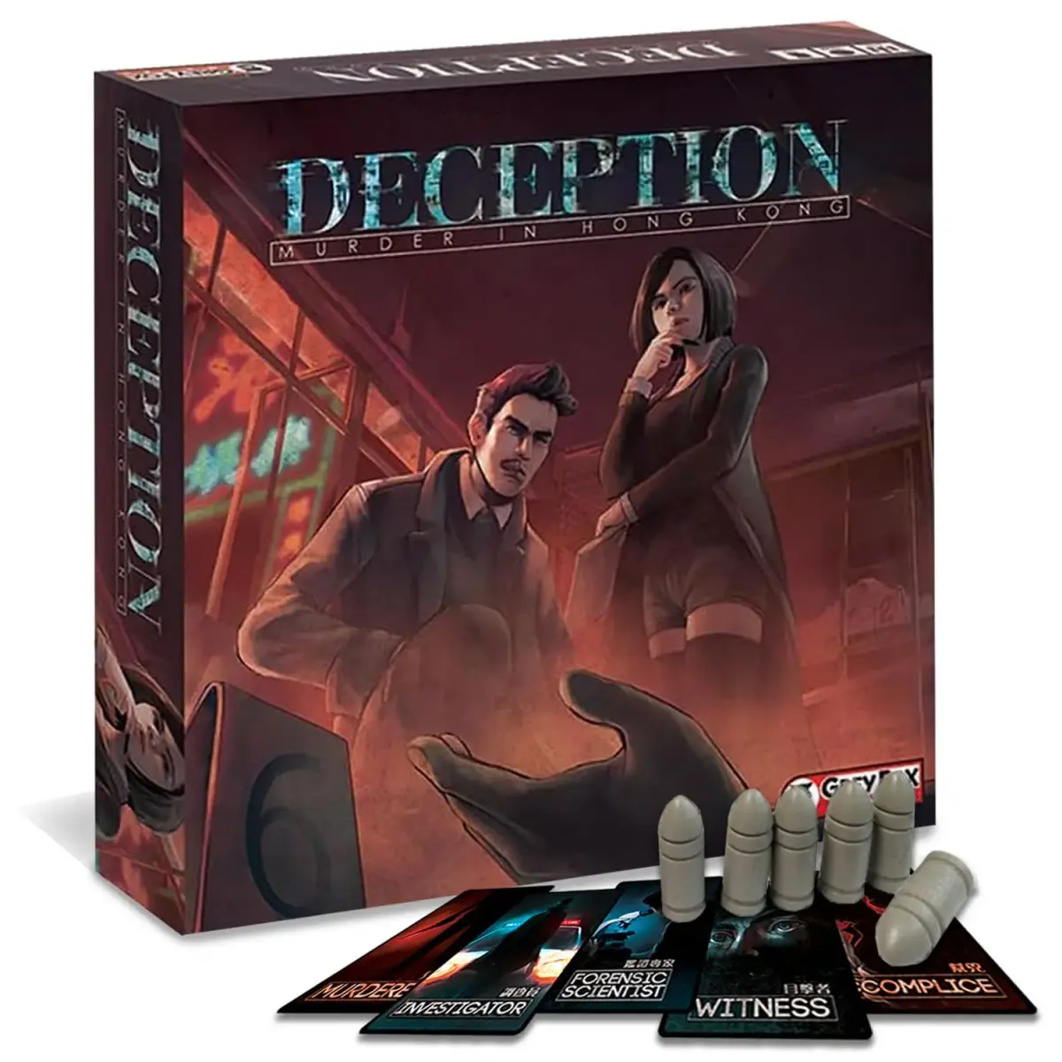 Grey Fox Games Deception: Murder in Hong Kong Board Game | Social Deduction | 4-12 Players | 20 Minutes - main product image