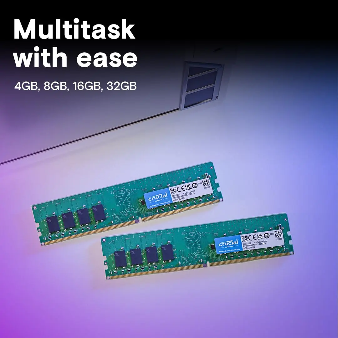 Crucial 8GB Kit (4GBx2) DDR4 2400 MT/s DIMM 288-pin | Faster PC Performance - view 4