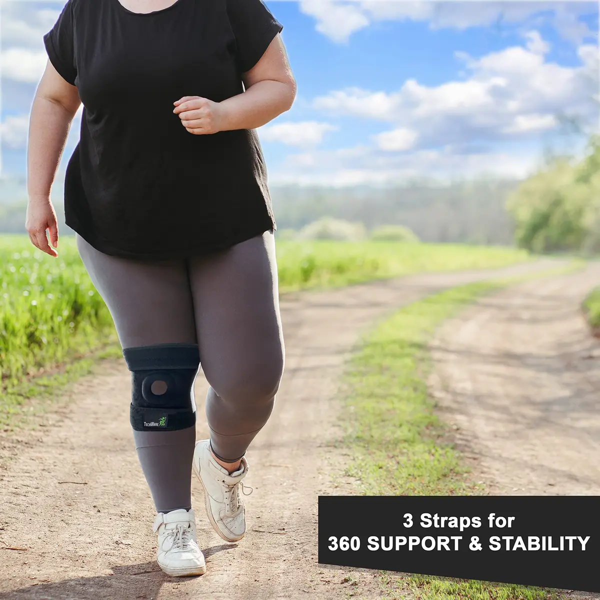 TechWare Pro Knee Brace Support - Relieves ACL, LCL, MCL, Meniscus Tear, Arthritis, Tendonitis Pain | Adjustable Bi-Directional Straps - view 6