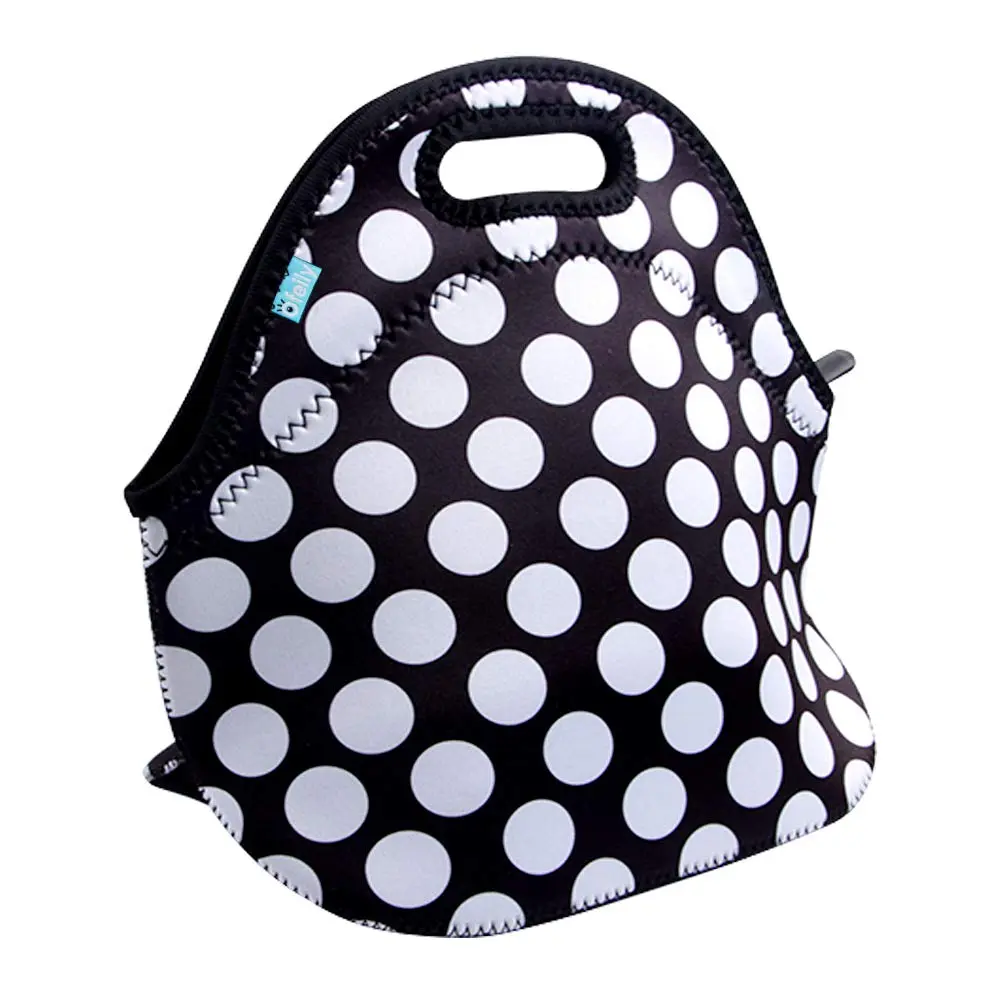 Ofeily Neoprene Lunch Tote Bag White Dots | Insulated, Waterproof, 10L (0.35 cu ft) - main product image
