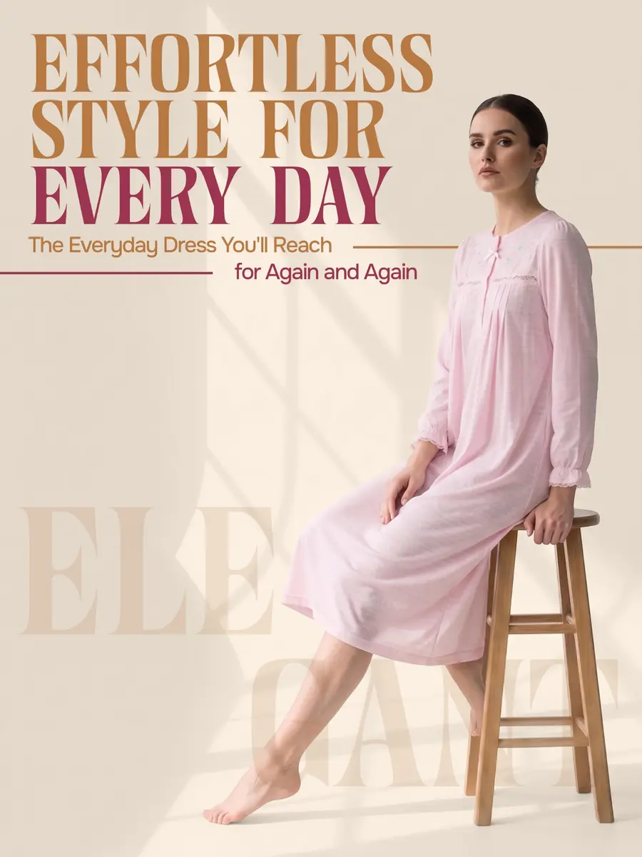Casual Nights Women's Long Sleeve Pointelle Embroidered Night Gown - Pink - 4X | Soft Cotton Blend Sleepwear for Relaxed Comfort - view 4