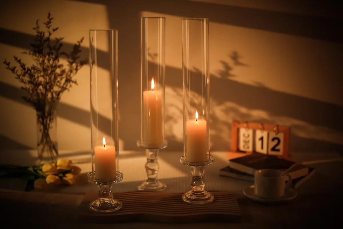 CYS EXCEL 6 PCS Glass Hurricane Tubes (H:14" D:2.5") - Fits Candles up to 2" Wide, Requires Holder Base 2.75" or Wider - view 7