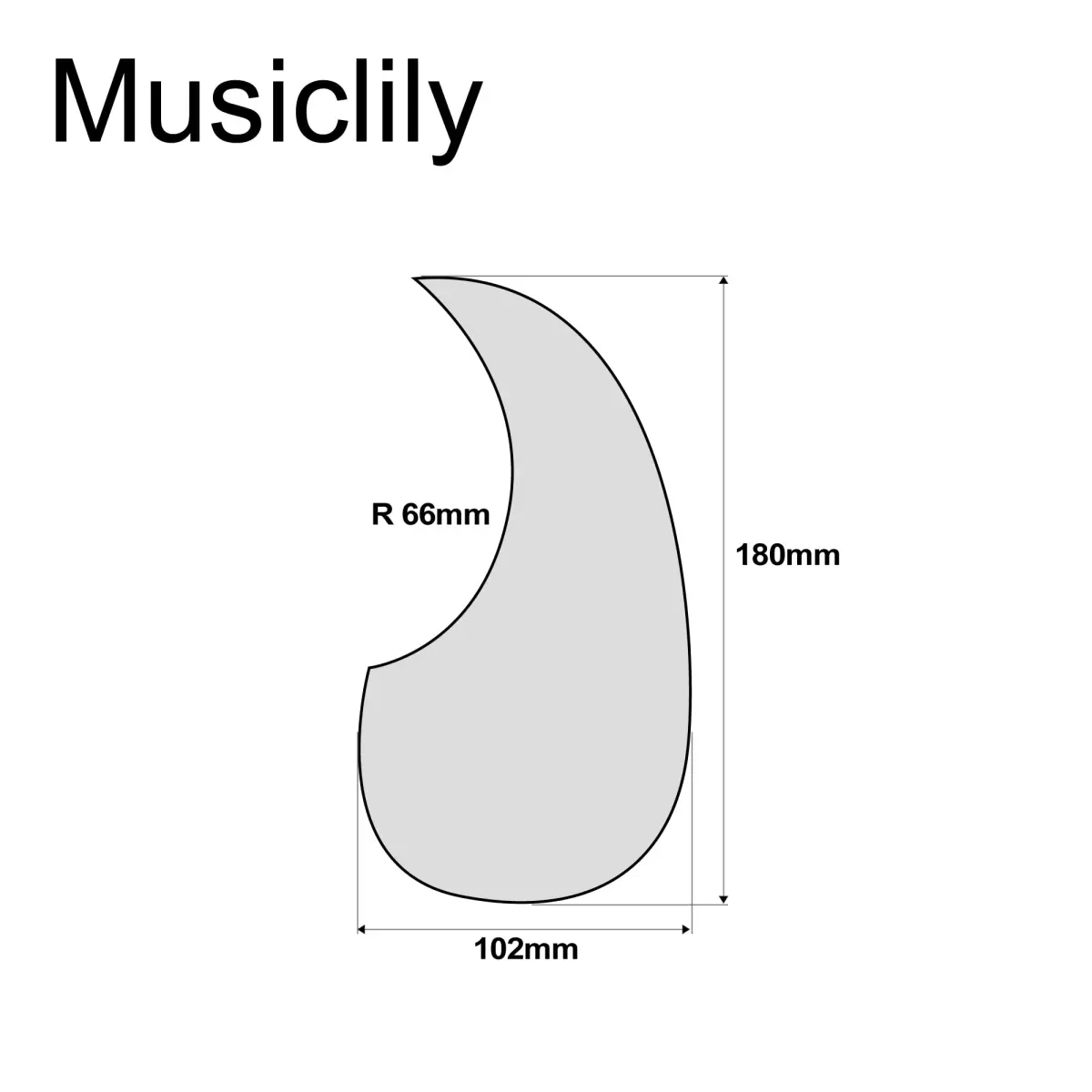 Musiclily Pro Oversize Teardrop Acoustic Guitar Pickguard Black Pearl | Fits Martin D28 Style - view 2