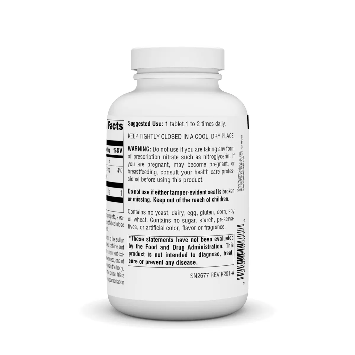 Source Naturals N-Acetyl Cysteine 1,000 mg | Antioxidant Support in 180 Tablets - view 3