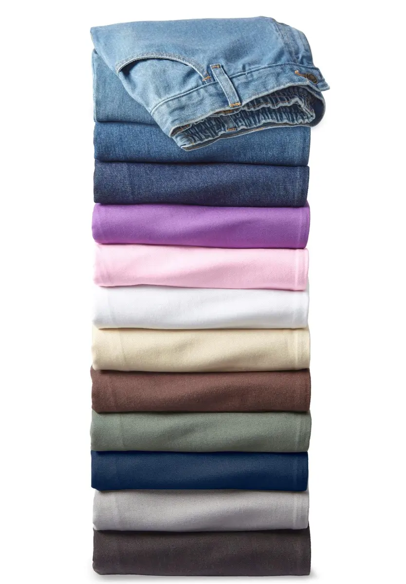 Woman Within Perfect Back-Elastic Gap-Free Straight-Leg Cotton Jeans Indigo | Classic Fit & Comfort - view 7
