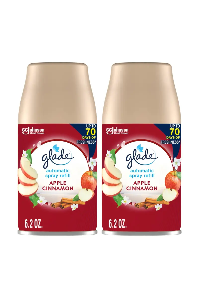 Glade Automatic Spray Refill, Apple Cinnamon Scent, 2x6.2oz (12.4oz Total) | Timed Fragrance Release - main product image