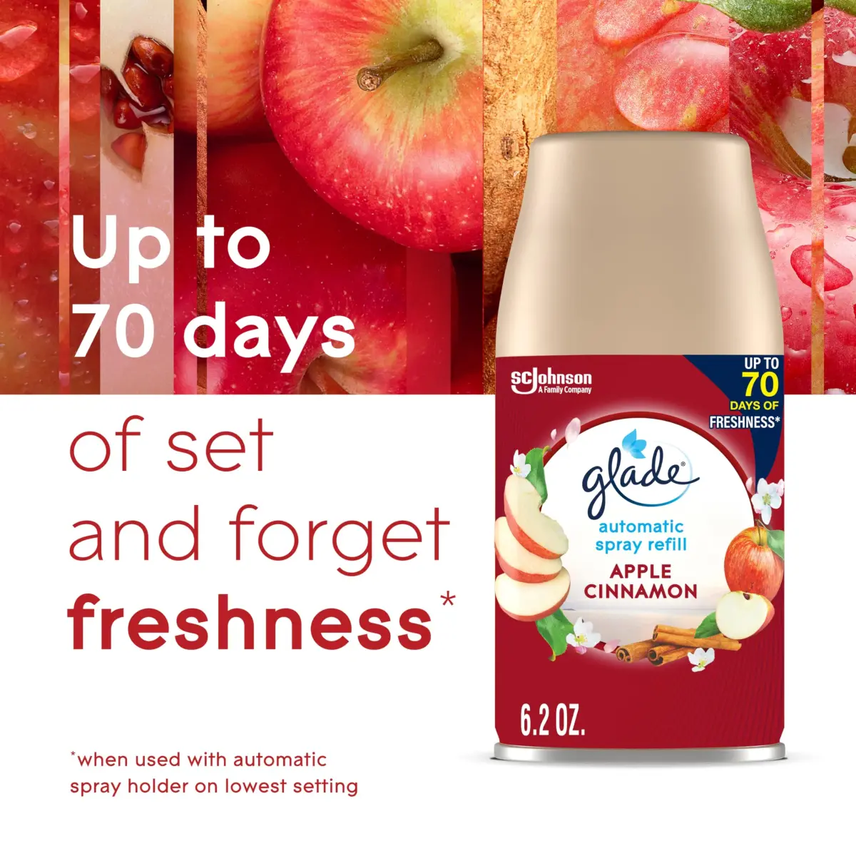 Glade Automatic Spray Refill, Apple Cinnamon Scent, 2x6.2oz (12.4oz Total) | Timed Fragrance Release - view 5