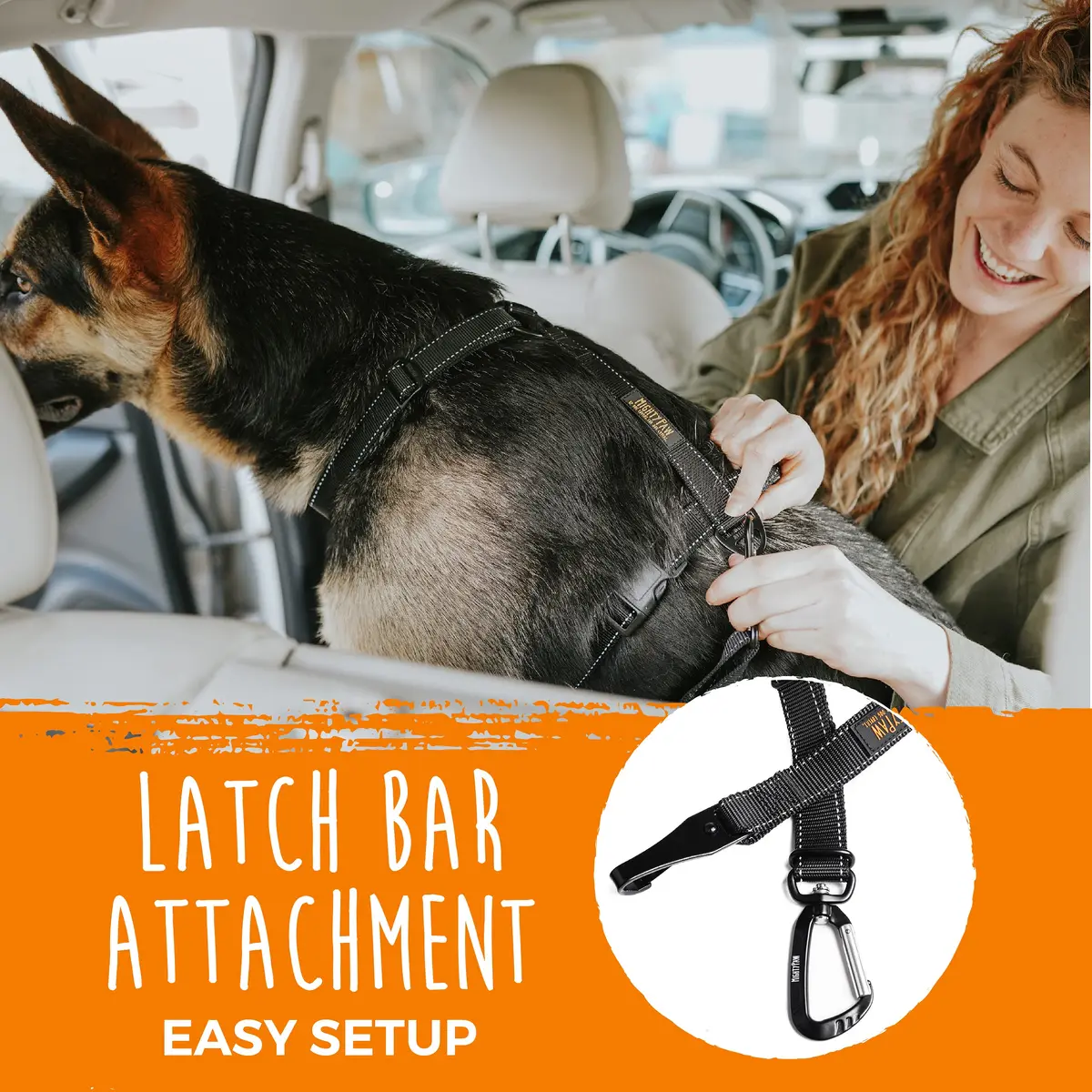 Mighty Paw Dog Seat Belt For Car - LATCH Compatible Adjustable Dog Seatbelt Harness for Small, Medium & Large Pets | Heavy-Duty Aviation Aluminum Carabiner - view 5