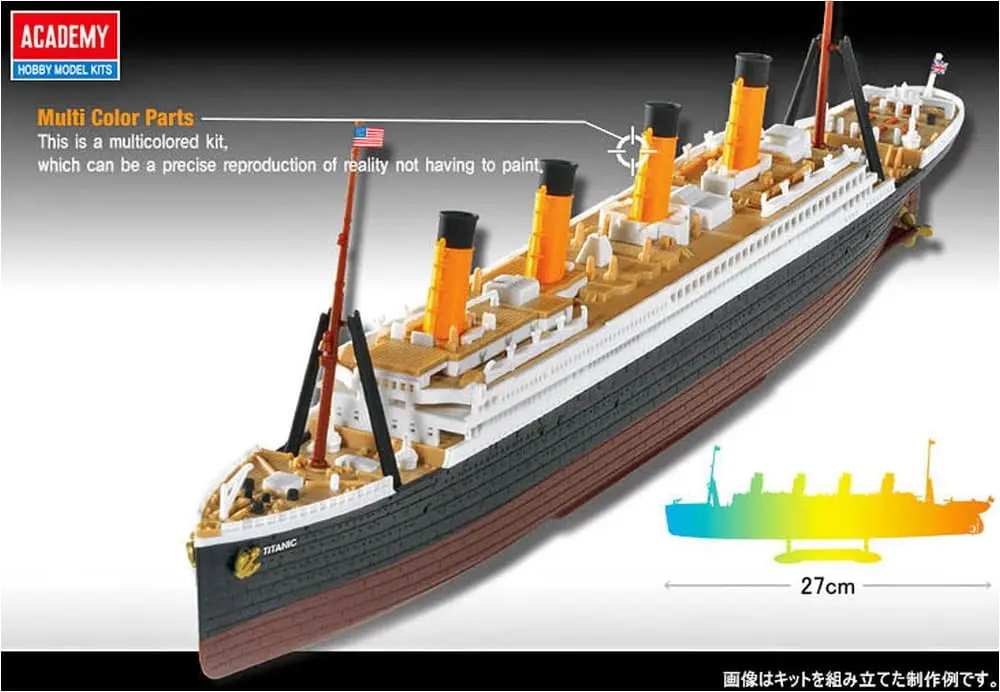 Academy Hobby Model Kits 1:1000 RMS Titanic Model Kit | Detailed Watercraft Craft for Ages 14+ - view 5