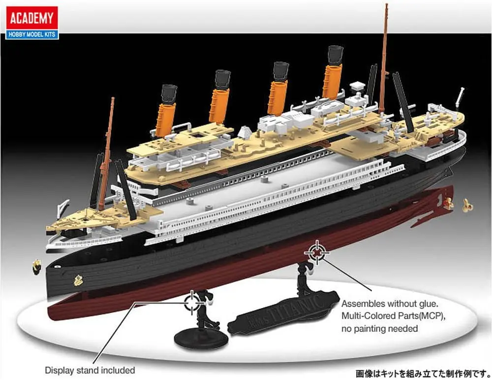Academy Hobby Model Kits 1:1000 RMS Titanic Model Kit | Detailed Watercraft Craft for Ages 14+ - view 6