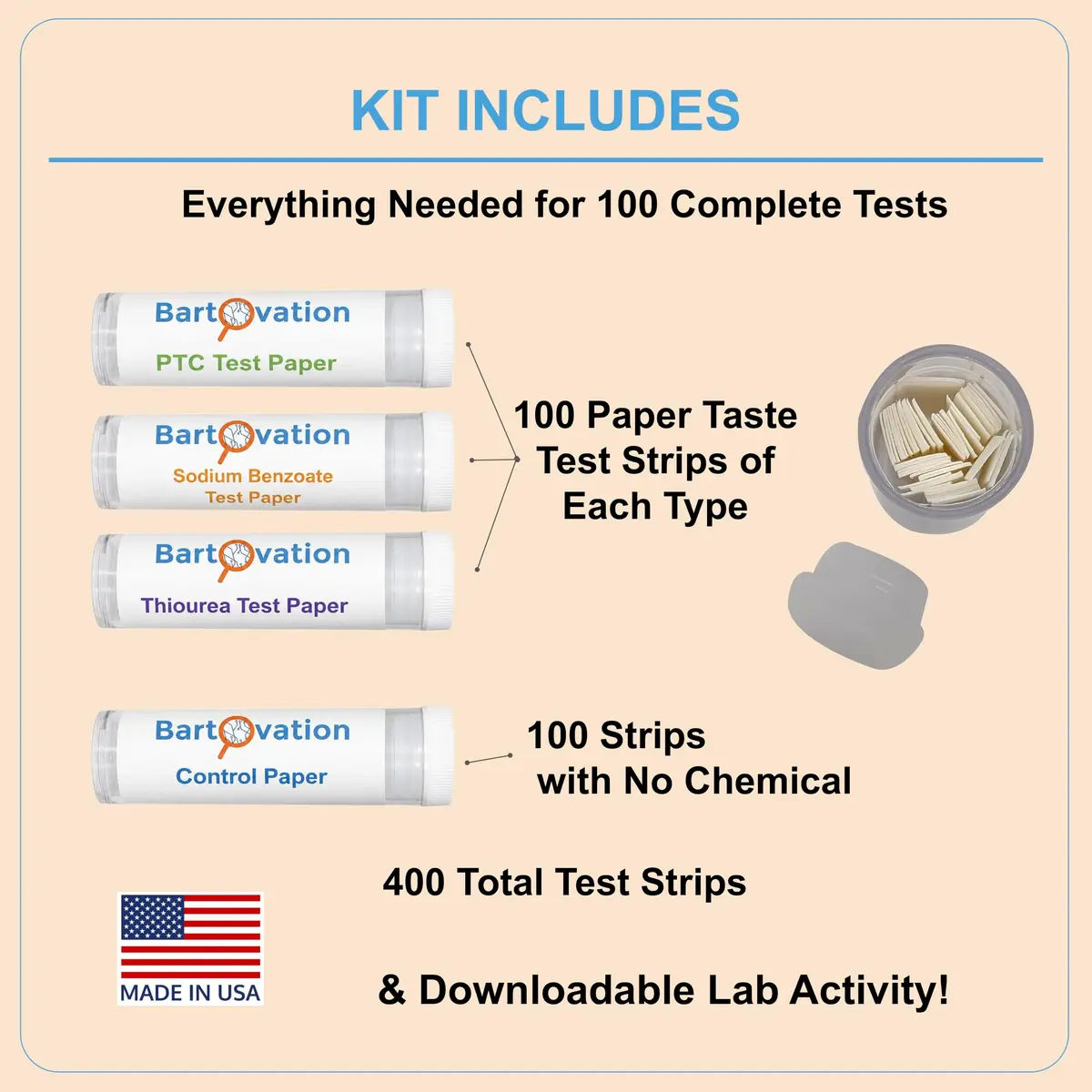Bartovation Super Taster Test Kit, Classroom Lab, 100 Complete Experiments | Genetic Taste Sensitivity - view 5