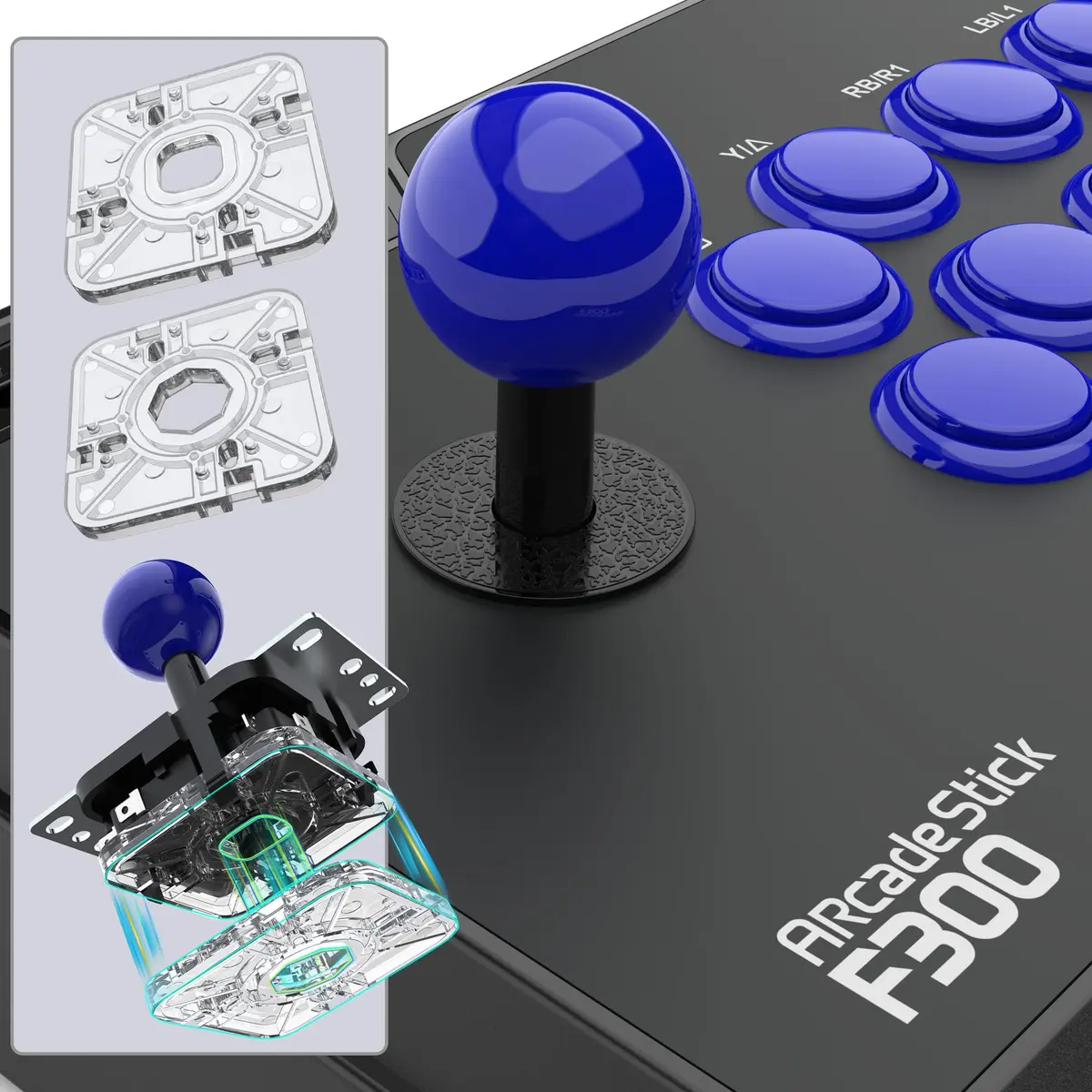MAYFLASH F300 Arcade Fight Stick Joystick | Multi-Platform PC Controller with Turbo Function - view 6